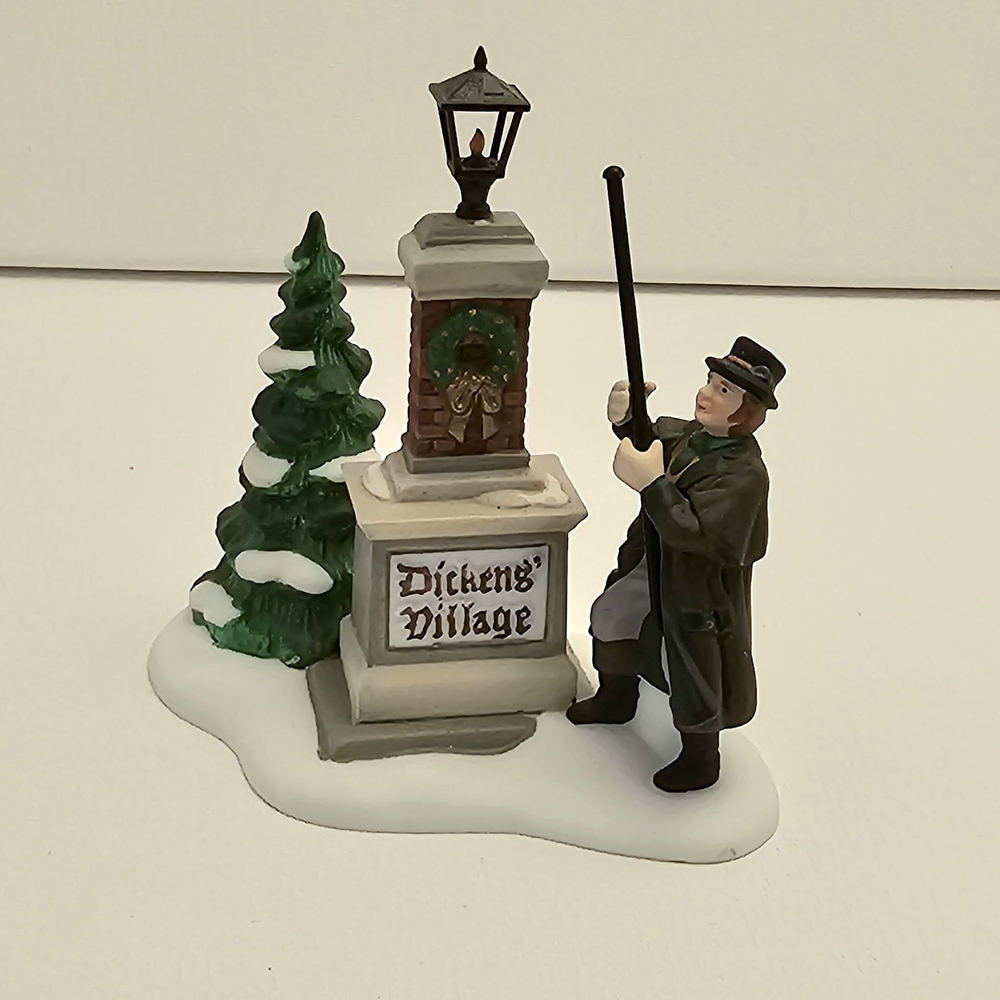 Dickens Village Holiday Decor with Green and White Accents
